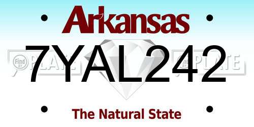 7YAL242 Arkansas License Plate