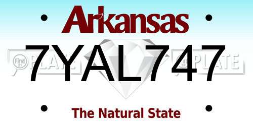 7YAL747 Arkansas License Plate