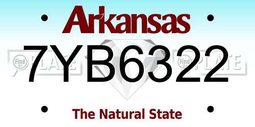 7YB6322 Arkansas License Plate