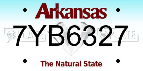 7YB6327 Arkansas License Plate
