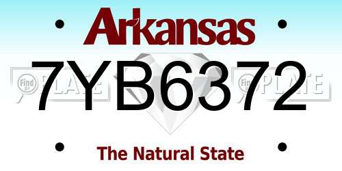 7YB6372 Arkansas License Plate
