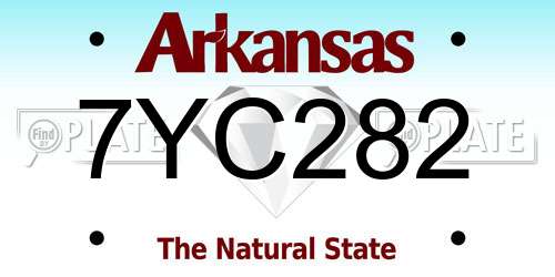 7YC282 Arkansas License Plate