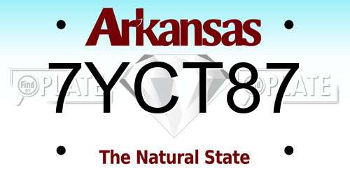 7YCT87 Arkansas License Plate