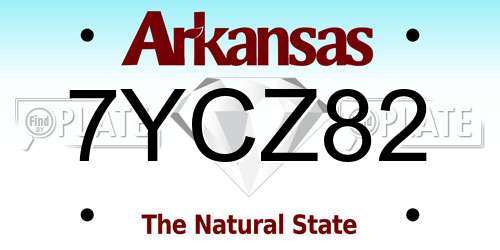 7YCZ82 Arkansas License Plate