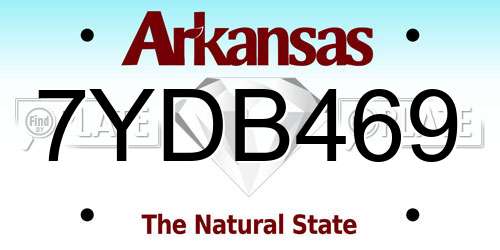 7YDB469 Arkansas License Plate