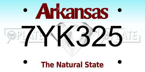 7YK325 Arkansas License Plate