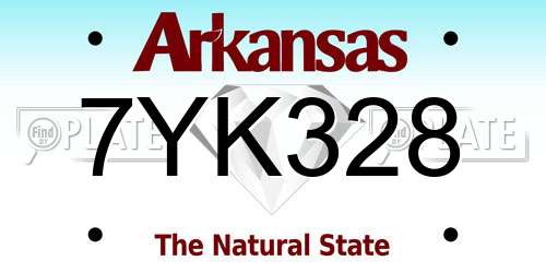 7YK328 Arkansas License Plate