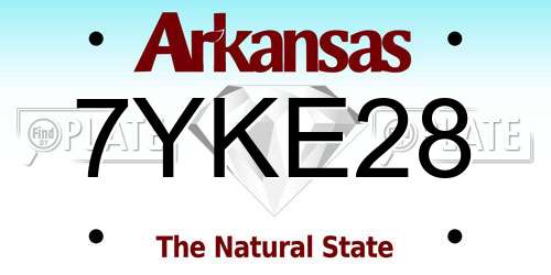 7YKE28 Arkansas License Plate