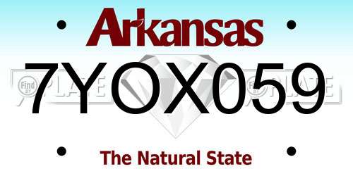 7YOX059 Arkansas License Plate
