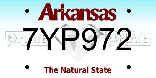 7YP972 Arkansas License Plate