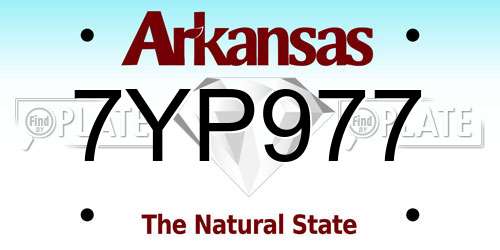 7YP977 Arkansas License Plate