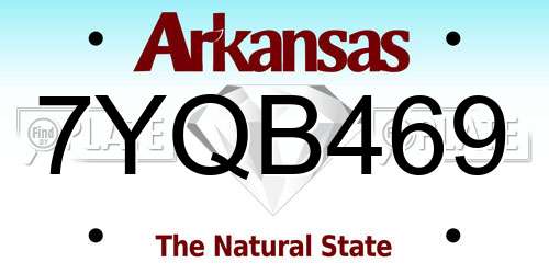 7YQB469 Arkansas License Plate
