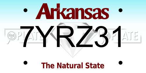 7YRZ31 Arkansas License Plate