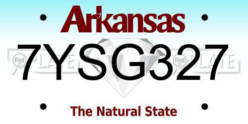 7YSG327 Arkansas License Plate