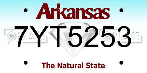 7YT5253 Arkansas License Plate