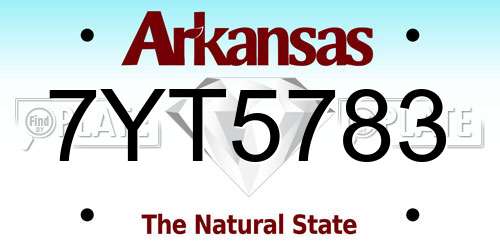 7YT5783 Arkansas License Plate
