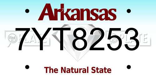 7YT8253 Arkansas License Plate