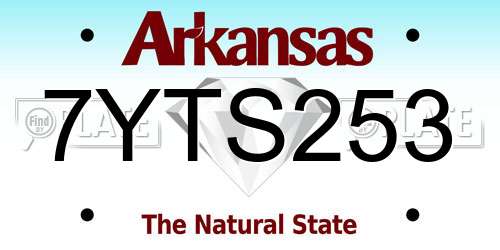 7YTS253 Arkansas License Plate