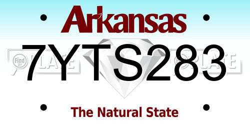 7YTS283 Arkansas License Plate