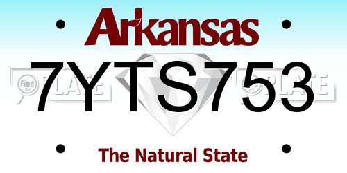 7YTS753 Arkansas License Plate