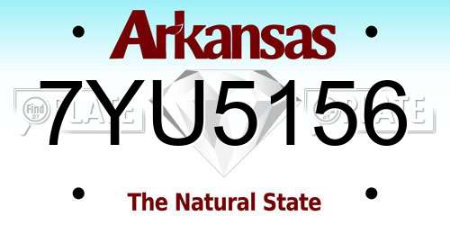 7YU5156 Arkansas License Plate