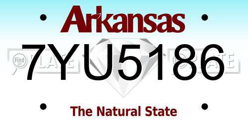 7YU5186 Arkansas License Plate