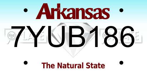 7YUB186 Arkansas License Plate