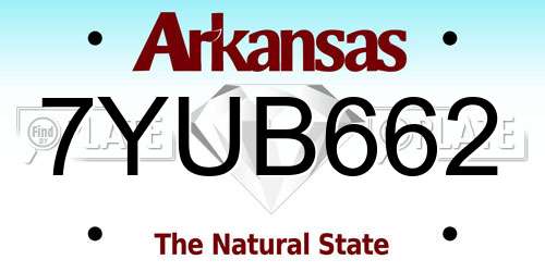 7YUB662 Arkansas License Plate