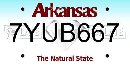 7YUB667 Arkansas License Plate