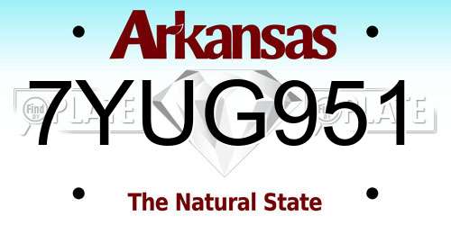 7YUG951 Arkansas License Plate