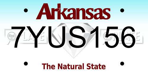 7YUS156 Arkansas License Plate