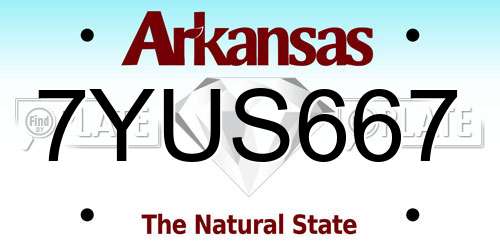 7YUS667 Arkansas License Plate