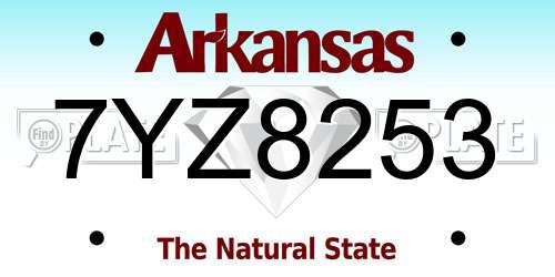 7YZ8253 Arkansas License Plate