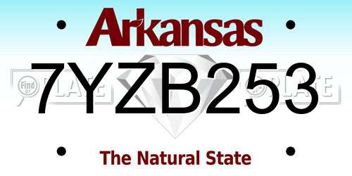 7YZB253 Arkansas License Plate
