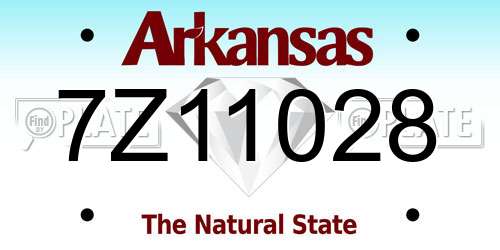 7Z11028 Arkansas License Plate