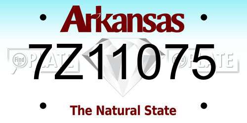 7Z11075 Arkansas License Plate