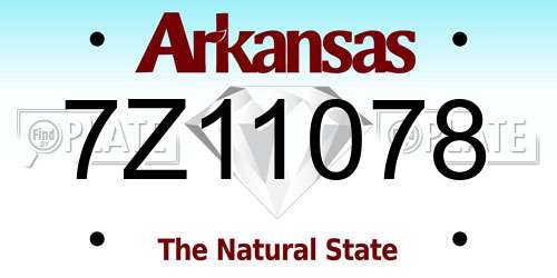 7Z11078 Arkansas License Plate