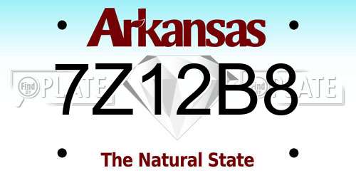 7Z12B8 Arkansas License Plate