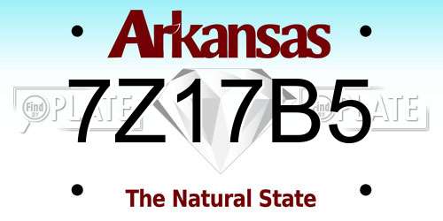 7Z17B5 Arkansas License Plate