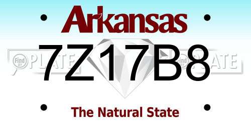 7Z17B8 Arkansas License Plate