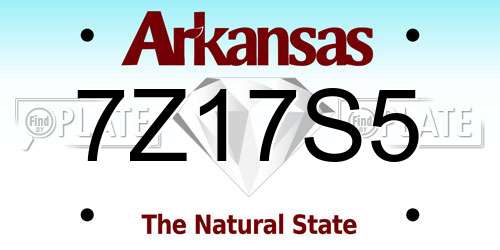 7Z17S5 Arkansas License Plate