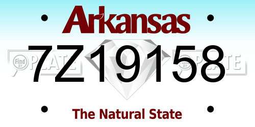 7Z19158 Arkansas License Plate