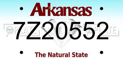 7Z20552 Arkansas License Plate