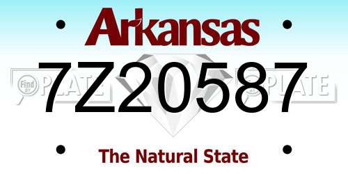 7Z20587 Arkansas License Plate