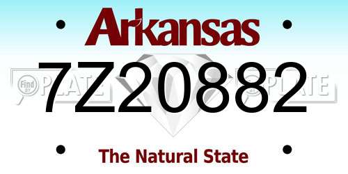 7Z20882 Arkansas License Plate