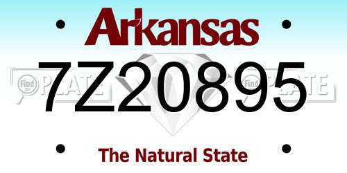 7Z20895 Arkansas License Plate