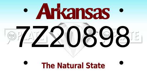 7Z20898 Arkansas License Plate