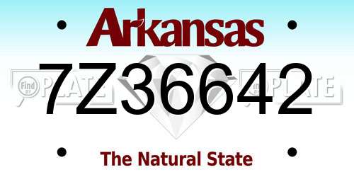 7Z36642 Arkansas License Plate