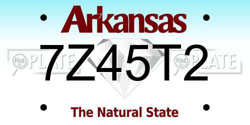 7Z45T2 Arkansas License Plate