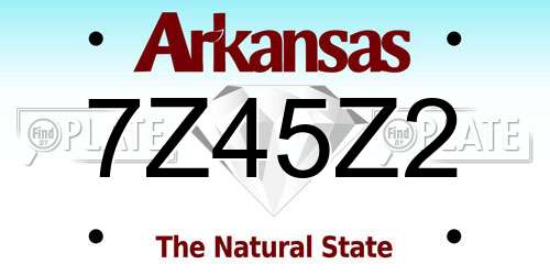 7Z45Z2 Arkansas License Plate